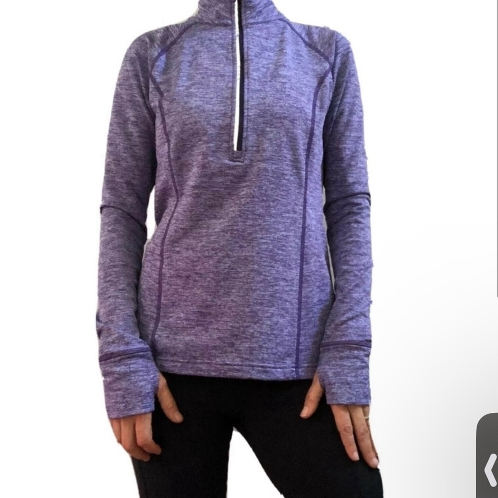 Lucy Purple Marbled Quarter Zip Pullover L